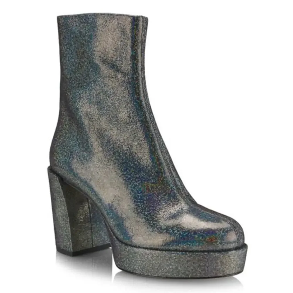 NWT 3.1 Phillip Lim Women's Naomi Shimmery Platform Booties in Gray Size US 9.5